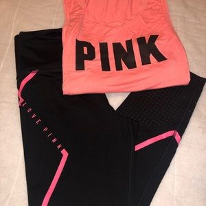 VS PINK M Muscle loose top & M Cropped leggings